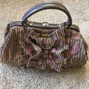Jessica Simpson Brown Ruffled Top-Handle Bag